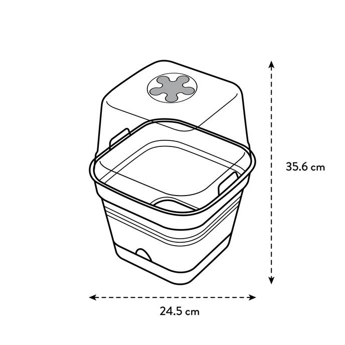 green basics kweekpot vierk. allin1 25cm blad groen